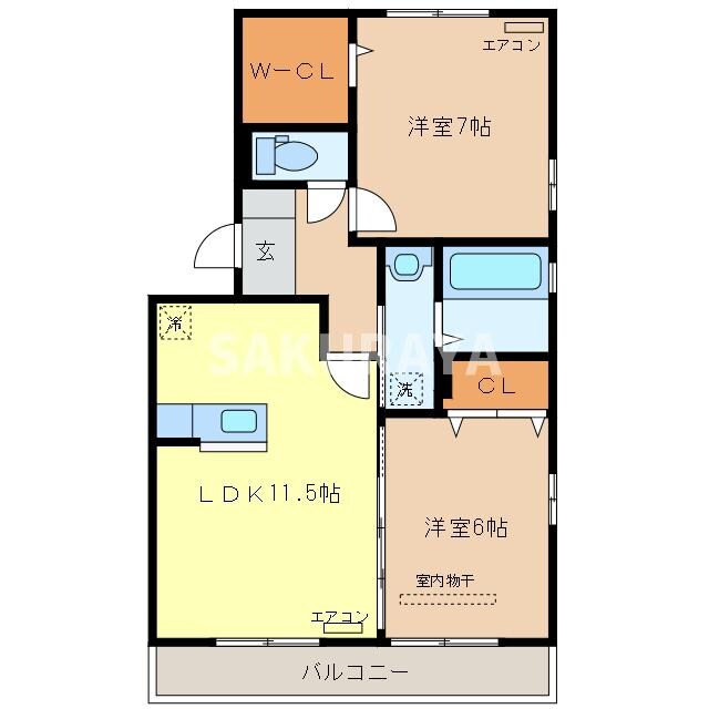 クレディ Ａの物件間取画像