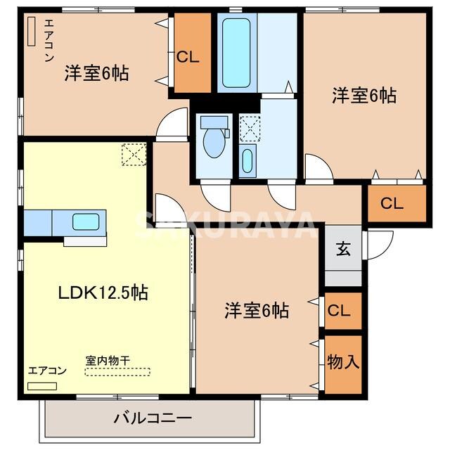 ソフィエル Ｂの物件間取画像