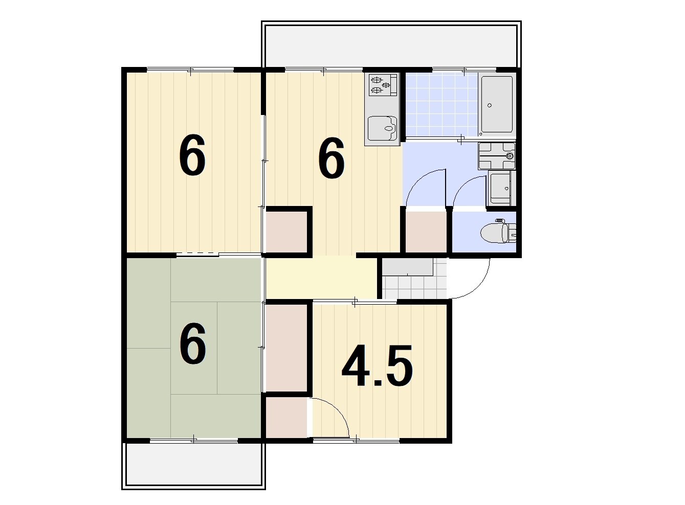 ラ・トゥール高松町　F1の物件間取画像