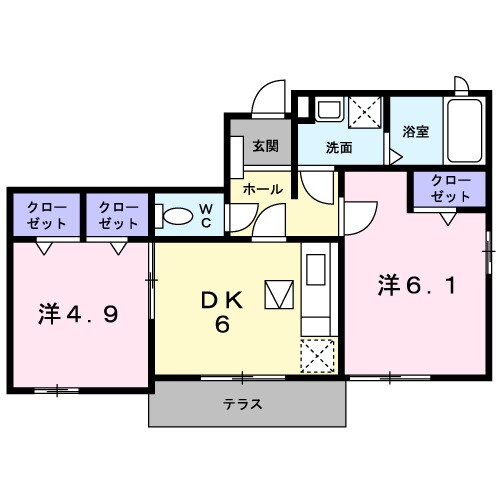 レザン・ラブール　Ｂの物件間取画像