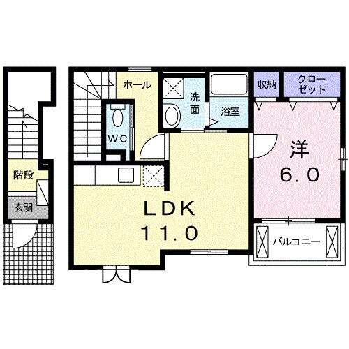 グランデール観音寺Ｂの物件間取画像