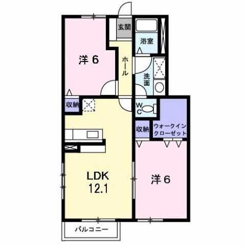 ピースフルハイツ　Ｂの物件間取画像