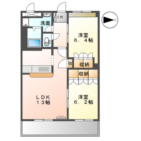 グレイスヴィラ　Ａ棟の物件間取画像