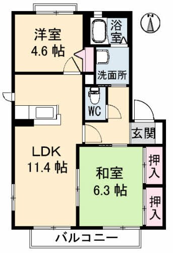 バリュージュ　バオバブA棟の物件間取画像