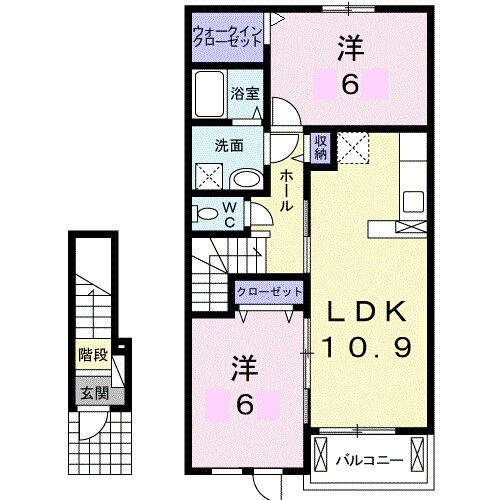 クラール鬼無　Ａの物件間取画像