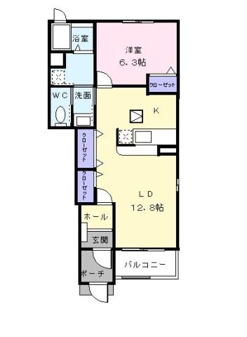 フラット・ハイム　Ｄの物件間取画像