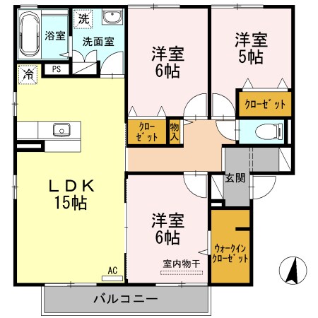 グレイスヒルズ蔵王 C棟の物件間取画像