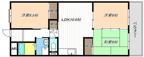 本宮ハイツ山田の物件間取画像