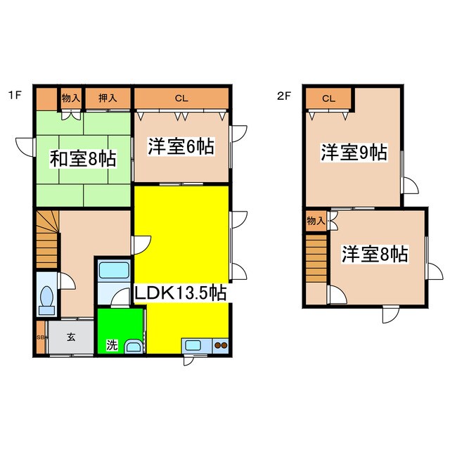 愛国東２－４９－５貸家の物件間取画像