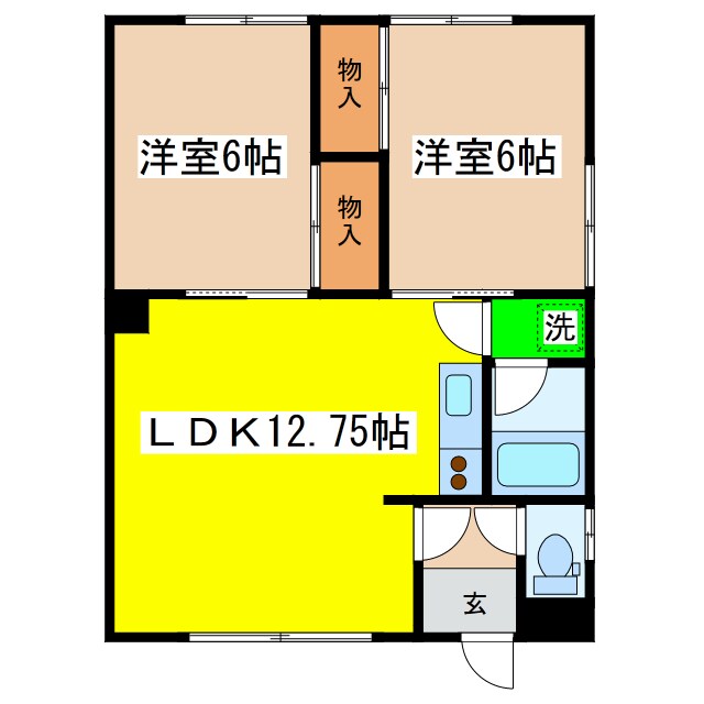 コスモハイツ（愛国東）の物件間取画像