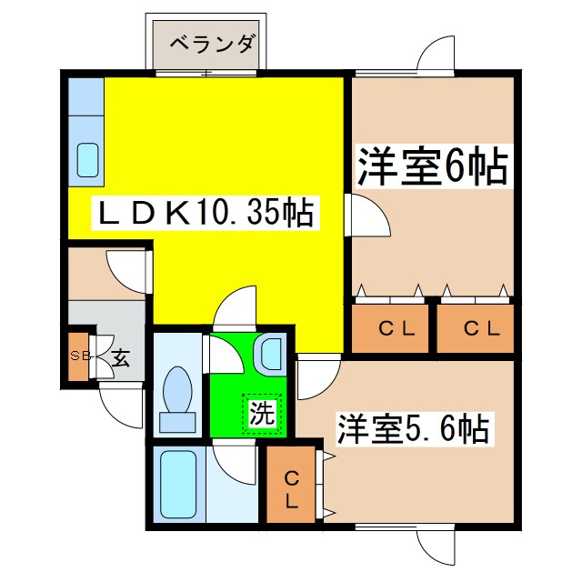 四丁目ハイツの物件間取画像