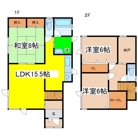 愛国西１－２９－１３貸家の物件間取画像