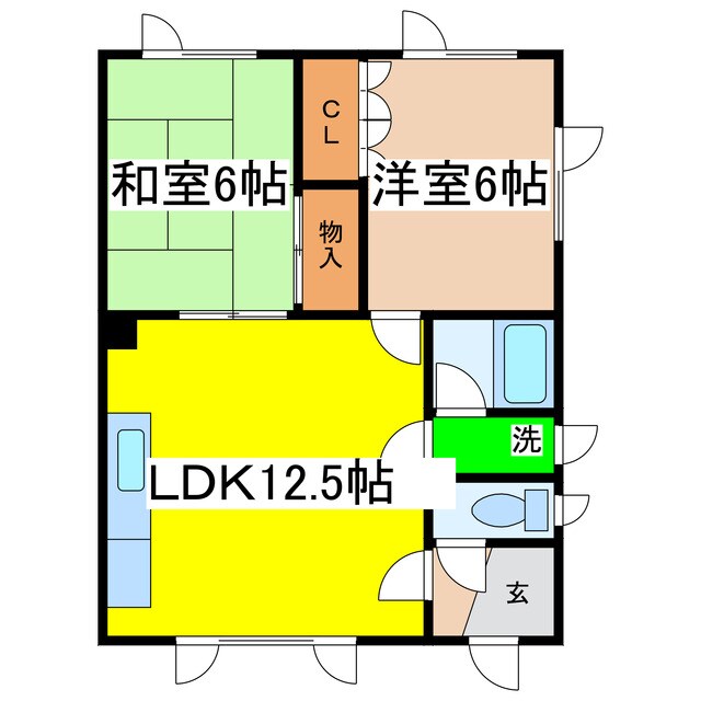 拓穂ハイツ（愛国東2-6-23）の物件間取画像
