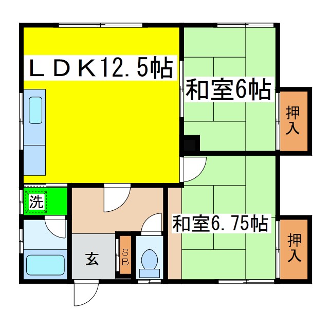 カネ山ハイツB（光和）の物件間取画像