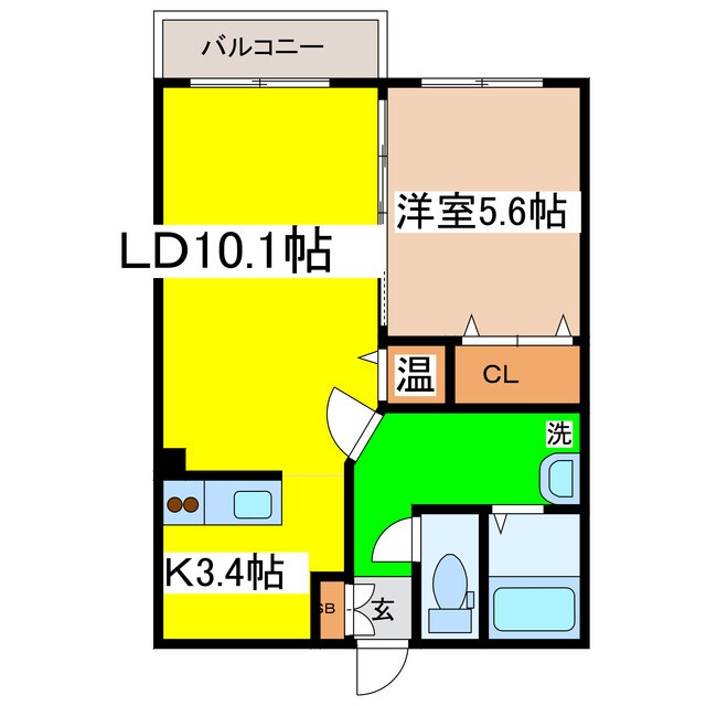 アビタパークサイド昭和中央の物件間取画像