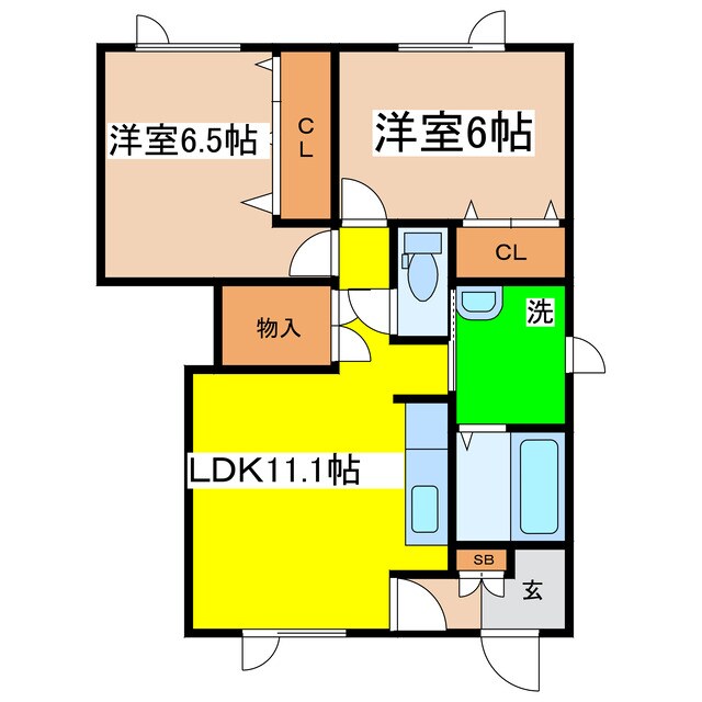 サンクレインⅠの物件間取画像
