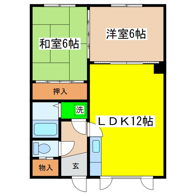 北幸ハイツの物件間取画像