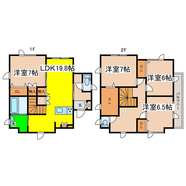 鳥取北９－８－３０貸家の物件間取画像