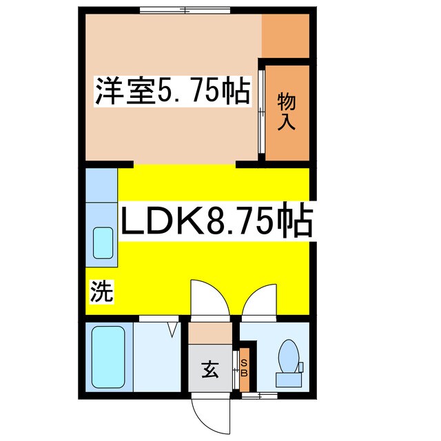 ひまわりハイツ若葉の物件間取画像