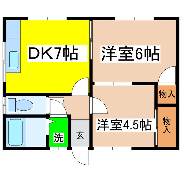 大西アパートの物件間取画像