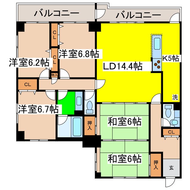 芦野マンション３号棟の物件間取画像
