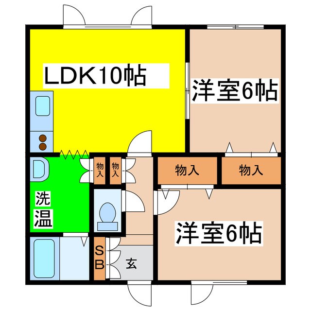 グリーンコート２０００Ａの物件間取画像