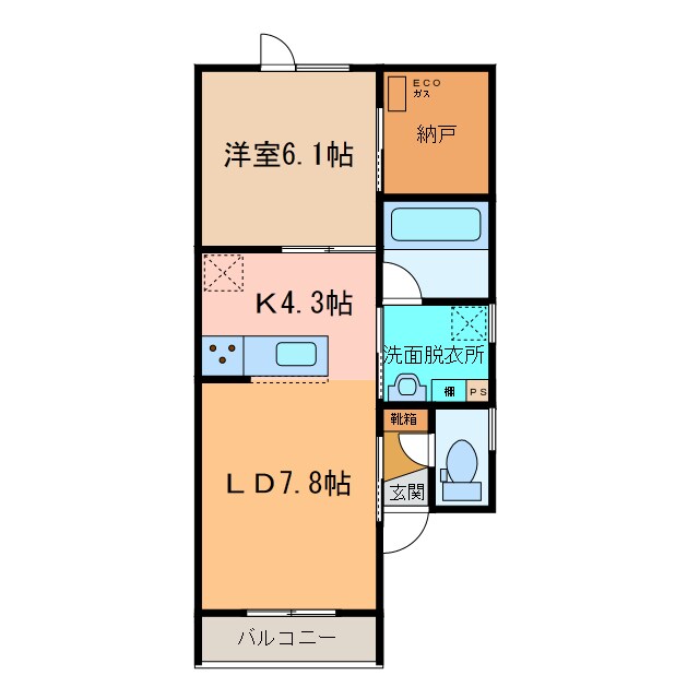 TOWN東9南2Ｂの物件間取画像