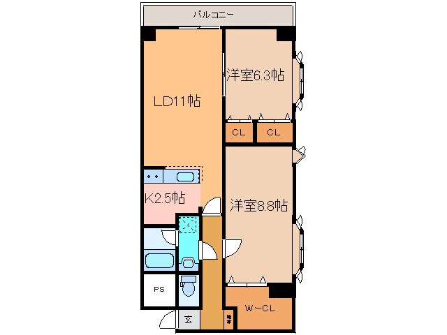 大通南８マンションの物件間取画像