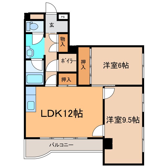 シャトー帯広の物件間取画像