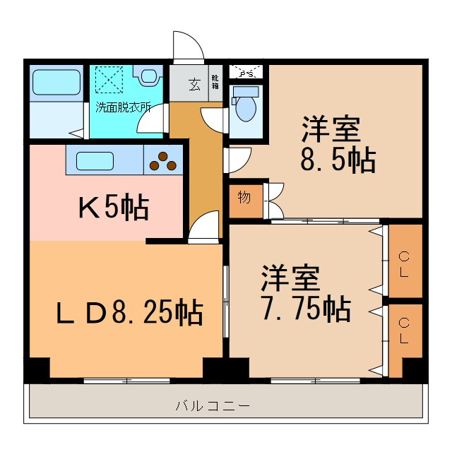 シャルム壱番館の物件間取画像