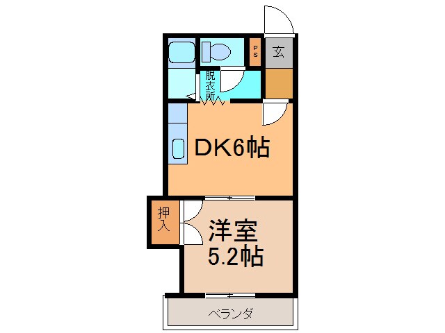 コーポラス魁Bの物件間取画像