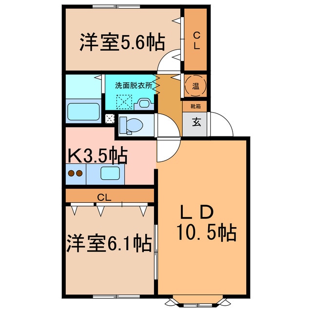 ヴィラ円山1の物件間取画像