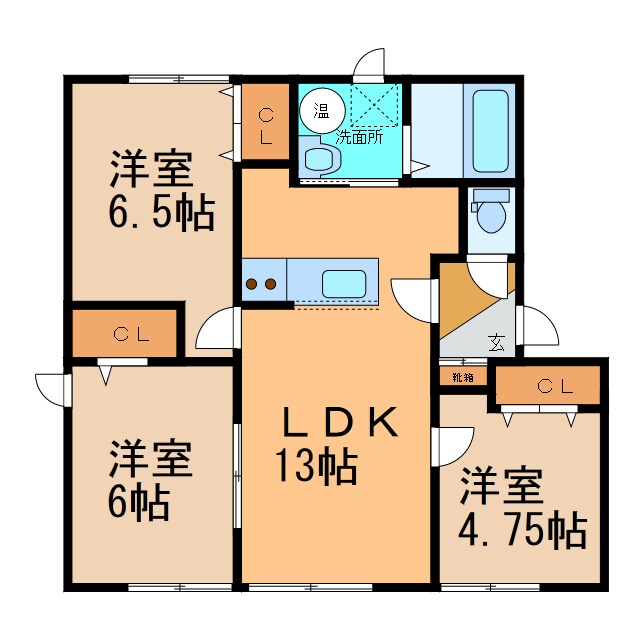 グランドールKⅢの物件間取画像