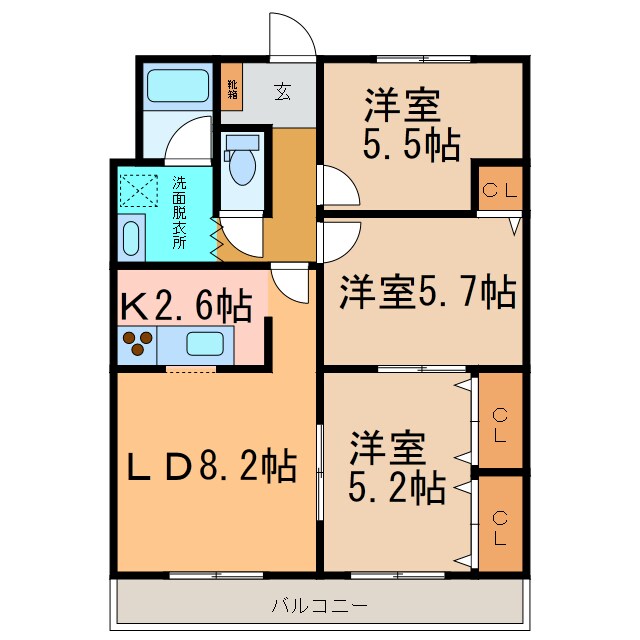 ドルシスⅡの物件間取画像