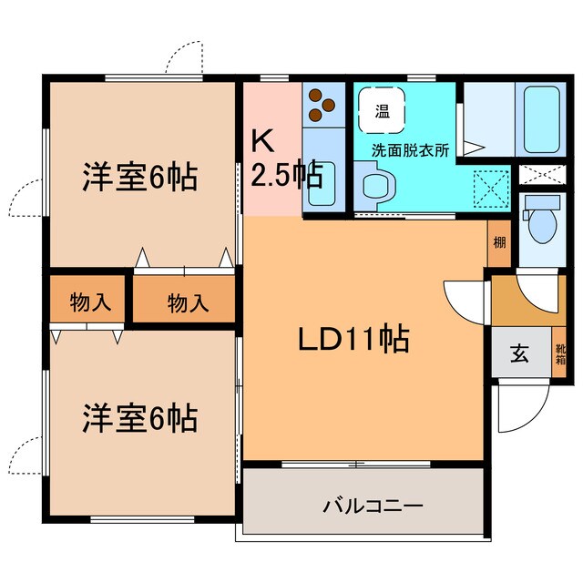 コーポハッピーリバーⅡの物件間取画像