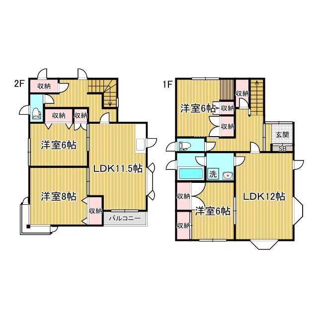 米町2丁目2世帯貸家の物件間取画像