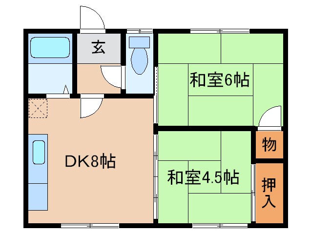 フラワーハイツ（緑ヶ岡）の物件間取画像