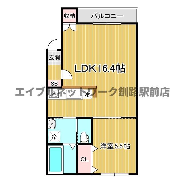 シャンテ旭町Aの物件間取画像