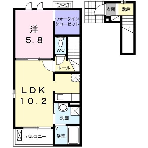 フィオーレ西庄Ｂの物件間取画像