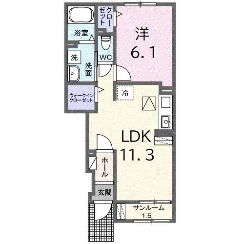 モンビールBの物件間取画像