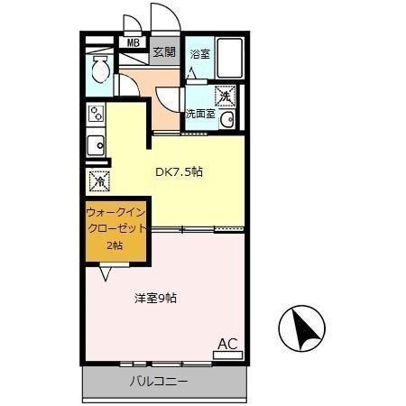 セジュール亀山　A棟の物件間取画像