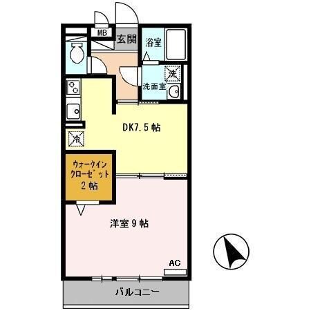 セジュール亀山　A棟の物件間取画像