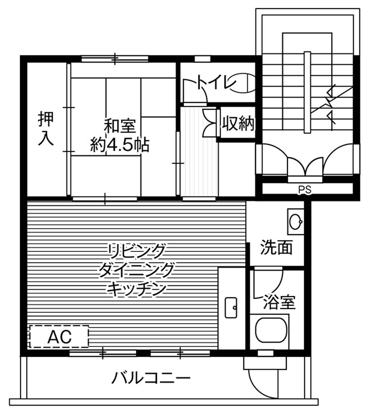 ビレッジハウス石岡2号棟 (103号室)の物件間取画像