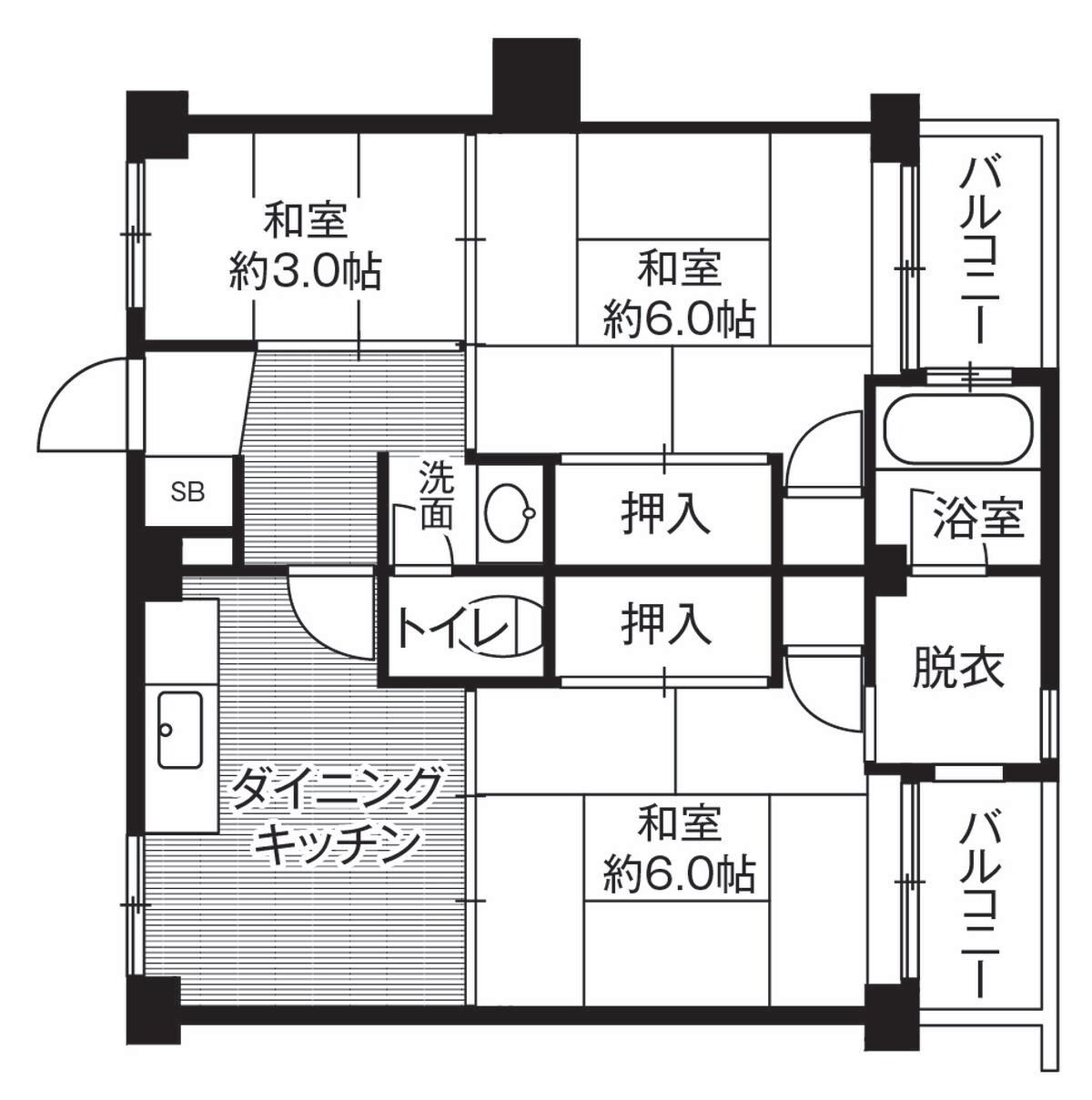 ビレッジハウス萩原2号棟 (103号室)の物件間取画像