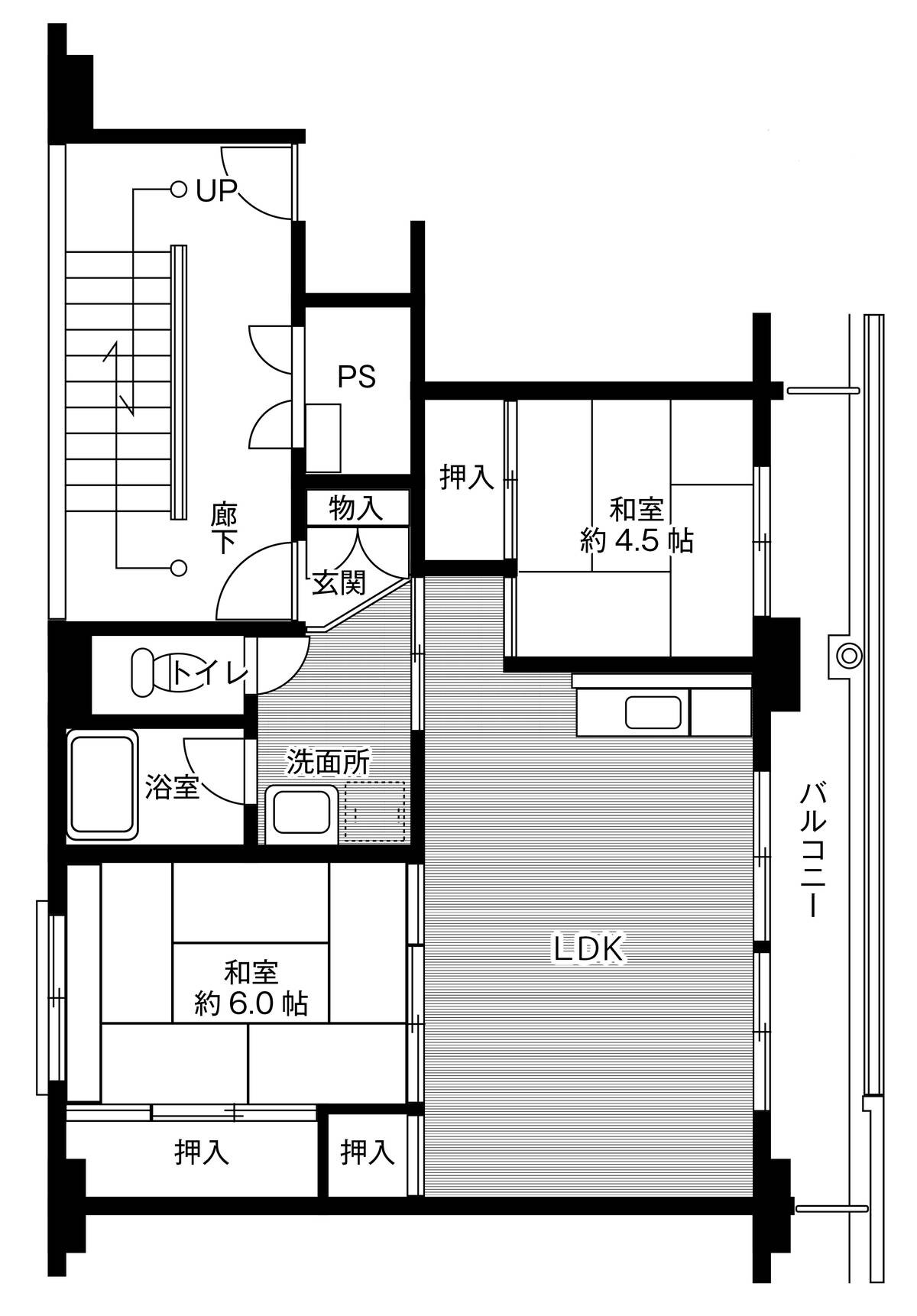 ビレッジハウス足利朝倉2号棟 (507号室)の物件間取画像