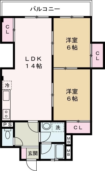 寿ハイツの物件間取画像