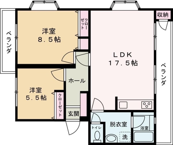 エメラルドマンション北平野　301号の物件間取画像