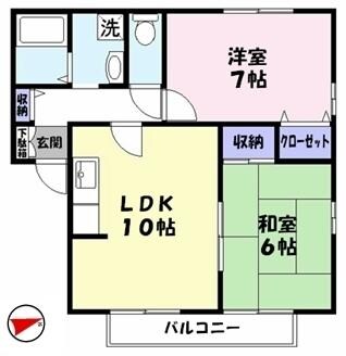 アルカディア　Ａ棟の物件間取画像