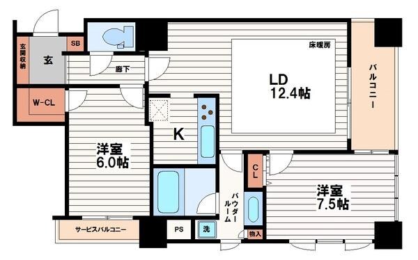 アルグラッドザ・タワー心斎橋の物件間取画像