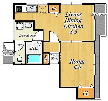 放出淀屋マンションの物件間取画像